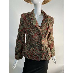 Howard Wolf Womens Blazer Multicolor Geometric Pockets Lined Button Vintage 8